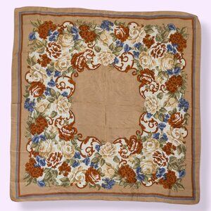 Vintage Baar Beards Floral Silk Scarf
